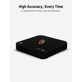 Digital Coffee Scale with Timer and Flow Rate Tracking, 0.1g Precision, 3kg Capacity, Rechargeable, Smart App Compatible, Ideal for Espresso and Pour Over Brewing