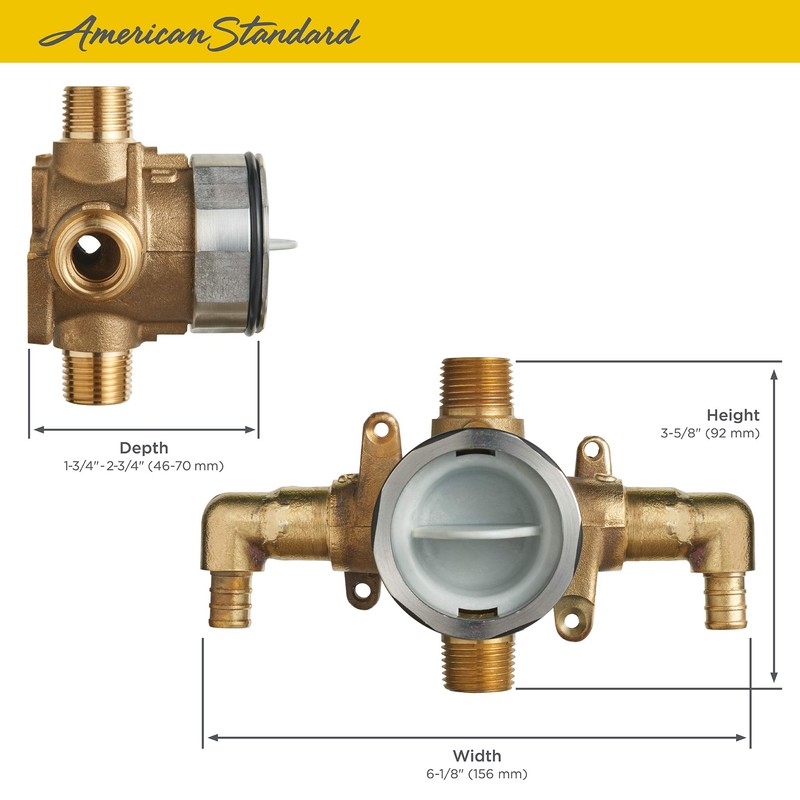 American Standard RU107E Flash Shower Rough-in Valve with PEX Inlet