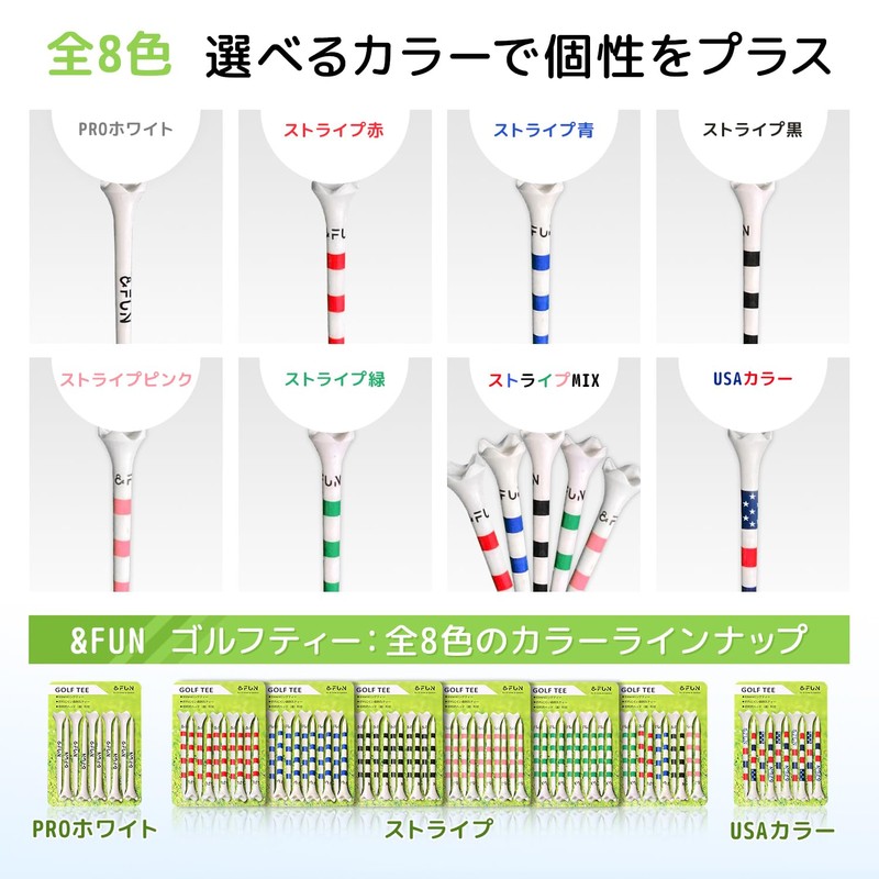 &FUN Golf Tees Low Resistance Head Long Tees 3.3 inches