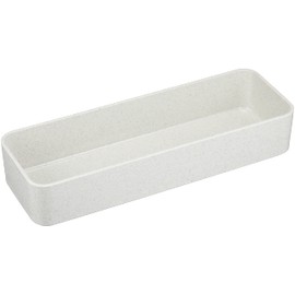 Prakira Cutlery Chopsticks Box Storage Case, 9.8 x 3.5 x 1.8 inches (25 x 9 x 4.5 cm), Made in Japan, Easy to Use, Simple, Gray, White, Overlapping, Plastic, Silver Box, Choice of Sizes P_2589WH, IJ