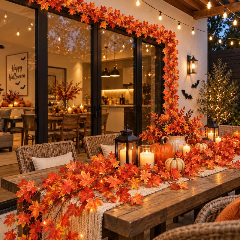 12 Pack Autumn Fall Leaf Garland, 84ft Hanging Fall Vines