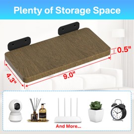 Aiweiwa Wood Floating Shelves for Wall Storage, Length Adjustable Wall Shelves for Bedroom, Living Room, Kitchen, Bathroom Shelves Wall Mounted, Thick Wooden Display Shelves for Wall Decor, Set of 2