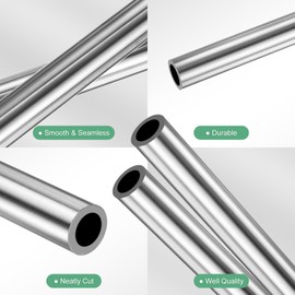 M METERXITY 2-Pack 300mm 304 Stainless Steel Tube, 2mm OD 0.5mm Wall Thickness Seamless Stainless Steel Tubing for Construction/Machining/DIY Crafting, Metal Straight Pipe [0.08x0.5x11.8IN]