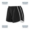 Augusta Sportswear - Pantalón Corto para Mujer, Talla Junior, Negro/Negro/Blanco,