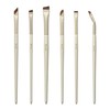6Pcs Eyeliner & Eyebrow Brush Set Angled Blade & Sickle
