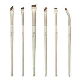 6Pcs Eyeliner & Eyebrow Brush Set Angled Blade & Sickle Brushes