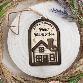 New Home Ornament 2025 - Housewarming Gifts New House, New House New Beginning, House Warming Gift for Women, Couple, homeowners, New Home Gift Ideas - First Home Christmas Ornament 2025 (NH3)