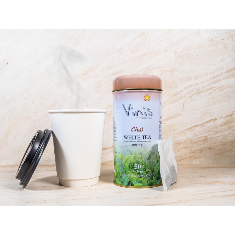 Vinis Premium Chai White Tea Tea Box of 6 Tins