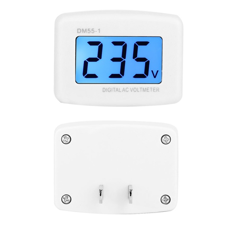 Voltímetro de enchufe DM55-1 110V 220V Hogar LCD enchufable Digital
