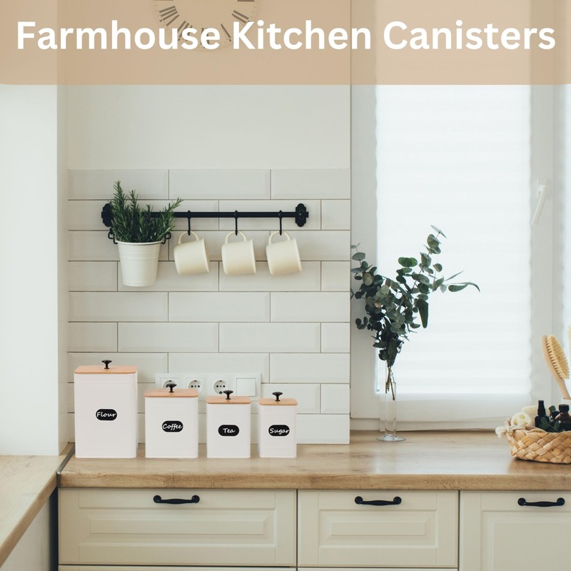 PERFNIQUE Kitchen Canisters, Airtight Canister Sets for Kitchen Counter, Kitchen