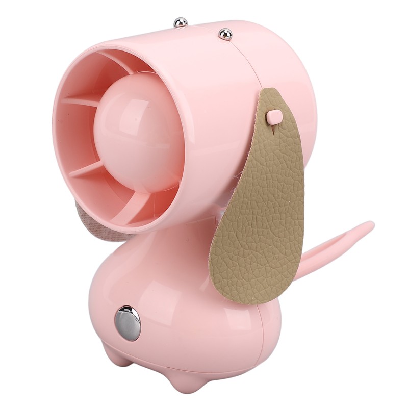 Handheld Fan Cute Cartoon Dog Shaped 3 Speeds Rechargeable Portable