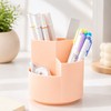 Rotating Pen Holder for Desk Organization - 3-Compartment Storage for