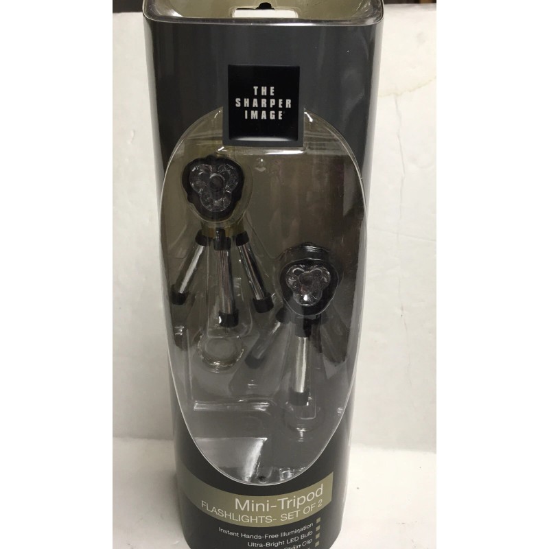 THE SHARPER IMAGE SET OF 2 MINI-TRIPOD HI-PR LED FLASHLIGHTS