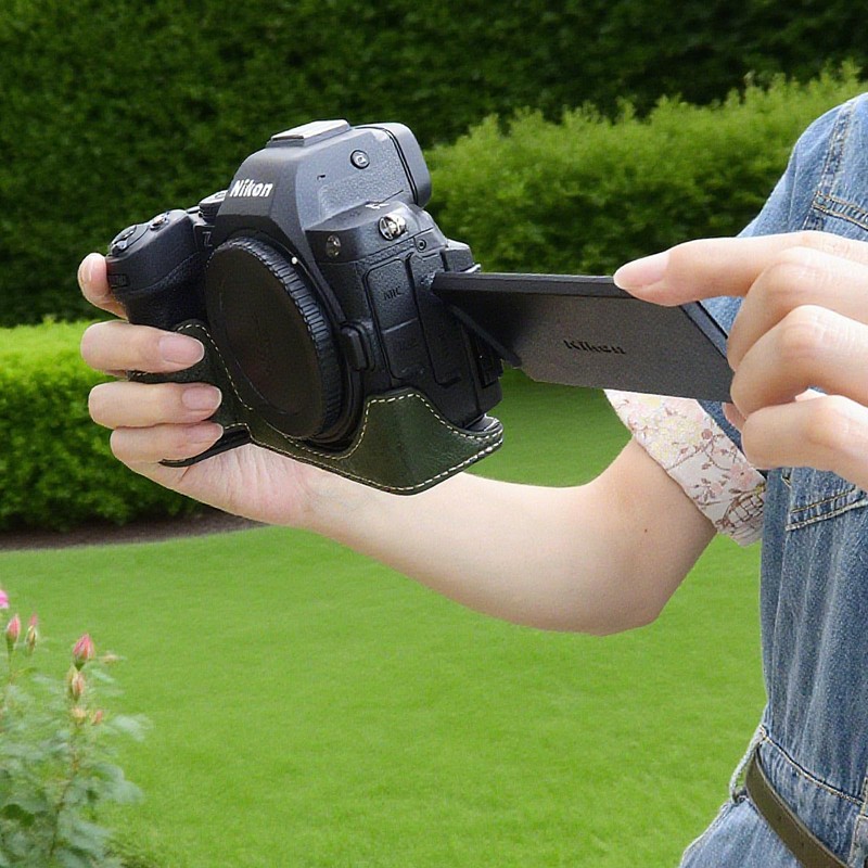 kinokoo Nikon Z5 II PU Leather Half Protective Case, green,