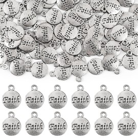 AUEAR, DIY Charms Inspirational Message Charm Pendants for Jewelry Making Inspiration Words for DIY Necklace Bracelet, 100 Pcs, Plata