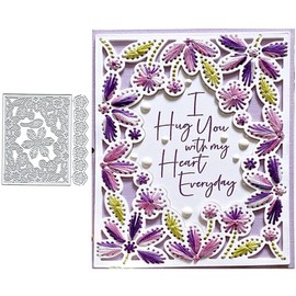 Flowers Stitch Frame Metal Die Cuts, Embroidery Flowers Metal Cutting Dies Cut Stencils Card Paper Craft DIY Template Metal Cutting Dies Album Embossing Paper Dies for Card Making Scrapbooking