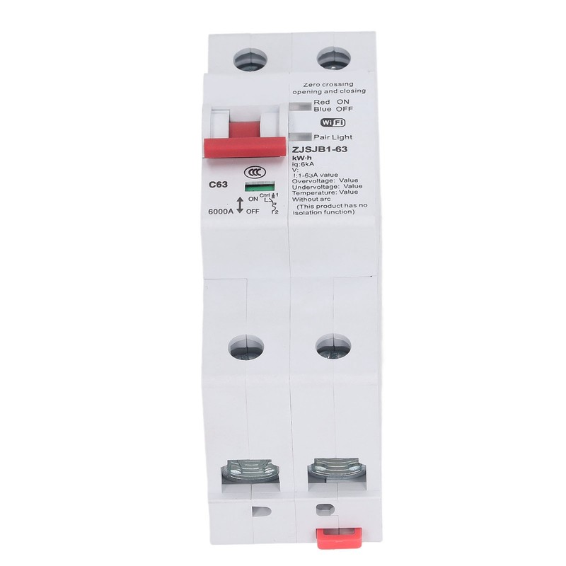WiFi Circuit Breaker 2P 63A Power Monitor Remote Control Timing