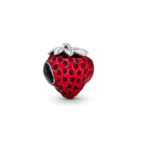 Abalorios Charms Colgantes de Fresa sin semillas Charm Plata de