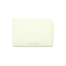 Fenice Office Card Pocket Credit Card Holder Slim Simple Wallet Vegan PU Leather Front Back Slits for Organization for Men and Women (WHITE)