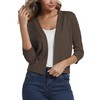 Women's Elegant 3/4 Sleeve Open Front Sweater Solid Cropped Shrug