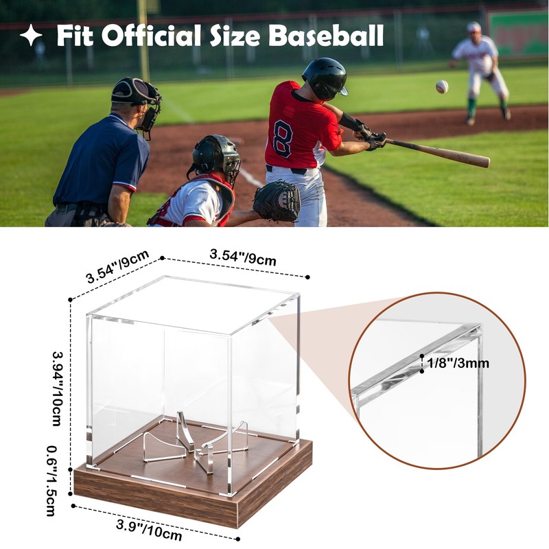 Paudao Baseball Display Case Full Size with UV Protection -
