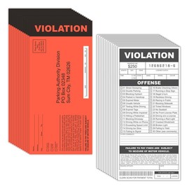 Larkmo Fake Parking Tickets Prank - Qty 25, Joke Violation Parking, Funny Gag Pretend Police Traffic and Safety Car Citations, Kid Friendly