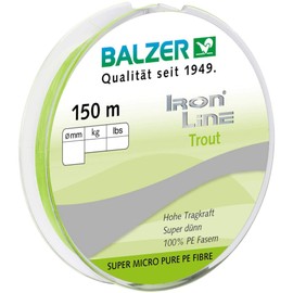 Balzer Ironline Trout 150 m Triple Braided Line for Trout, Colour: Chartreuse, Diameter/Load Capacity: 0.04 mm/2.8 kg