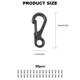 Shuqio Carabiner Hook Small Mini Carabiner Mini Spring Backpack Clasps Suitable for Hiking, Keys, Hiking, Key Chain or Travel Backpacks 25 mm