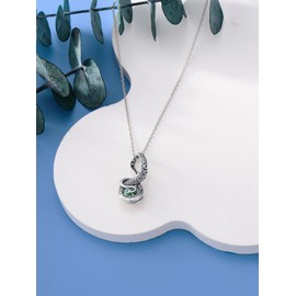 Shusukue Octopus Tentacles Necklace with Gemston 925 Sterling Silver Octopus Pendant for Women Ocean Jewellery Gift for Women, Sterling Silver