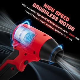 IOHBThe Electric Cordless Turbo fan Blower, Leaf Blower for Milwaukee 18V Battery, 130000RPM Handheld Jet Fan, Variable Wind Speed, for Cleaning and Drying (Battery Not Included)