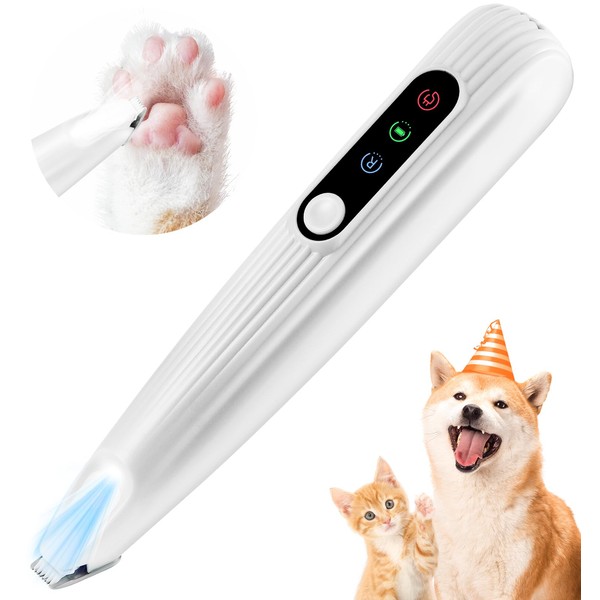 Pateker Pet Trimmer, Dog & Cat Trimmer, LED Light, USB