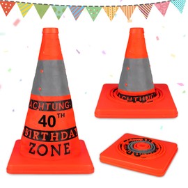 Giftota Original 40th Birthday Gift, Safety Cone, 40th Birthday Men, Birthday Zone Funny Party Decoration, Birthday Gift for 40 Men Party Accessories, for Women, Men, Dad