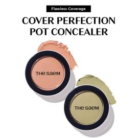 THESAEM THESAEM Cover Perfection Pot Concealer #Green Beige - High Adherence & Coverage Balm, Conceals & Corrects Redness Spots, Matte Finish Sebum Control for Oily and Combination Skin