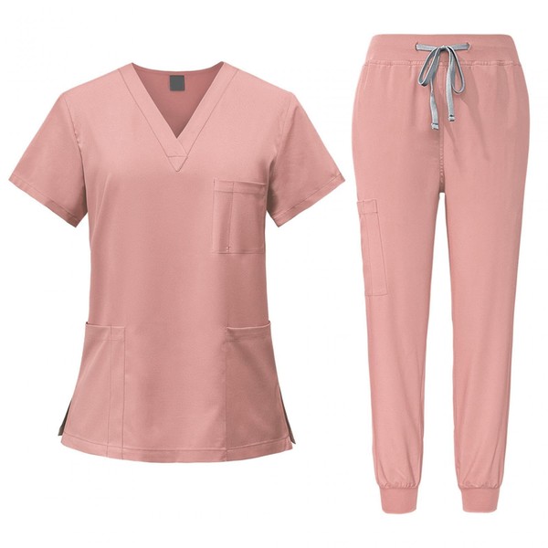 Baoblaze Women Uniform Scrubs Set Top and Pants Durable V