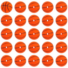 Framendino, 25 Pack Silicone Beads 15mm Sports Bead Basketball for Keychain Making DIY Crafts