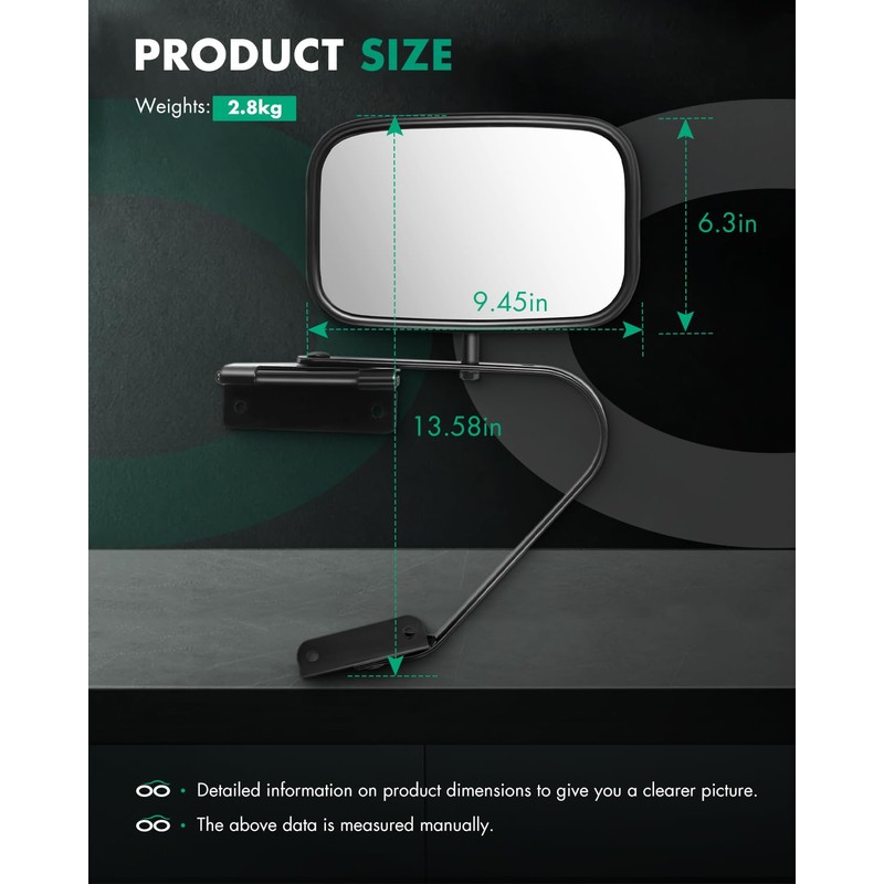 SCITOO Left and Right Side Mirrors Fit Compatible with 1991-1994