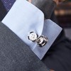 BRERA 67 Men's Silver Button Covers with Initials N
