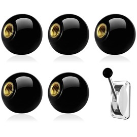 Lvjkes 5 Stück Kugelknopf M10 x 35mm, Schwarz Kugelknöpfe mit Eingebauter Kupfergewinde, Ersatzteile für Werkzeugmaschinen, Kombi-Maschinen und Holzbearbeitungsmaschinen
