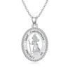 AHTAMOS Saint Christopher Necklace 925 Sterling Silver St Christopher Necklace