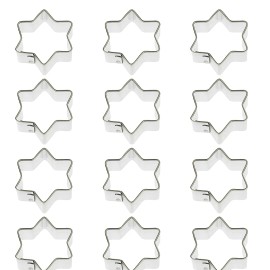 Unbranded 1 Dozen (12 pieces) Mini 6 Point Star Cookie Cutter 1.25" Metal Party Favors USA