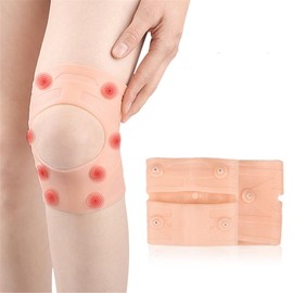 Magnetic Knee Pads, 1 Pair Breathable Silicone Knee Brace Pads, Open Patella Knee Stabilizer Magnetic Knee Compression Sleeves Knee Protection Pads for Ligament Injury Recovery Running (Short style)