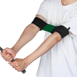 QUARKZMAN Golf Swing Trainer Aid, Swing Wrist Swing Alignment Corrector Posture Corrector Belt Swing Posture Arm Corrector Golf Swing for Beginners, Black/Green