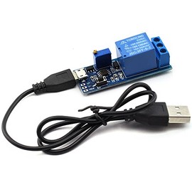 DZS Elec 5V-30V 1 Channel Wilde Voltage 0-24s Adjustable Delay Internal/External Trigger Relay Board with Timer Delay Conduction Delay Circuit Switch with USB to Micro USB Power Line