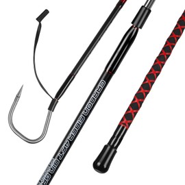 FISHAPPY Fishing Gaff Saltwater Fish Gaff with S316 Stainless Steel Fishing Hook Carbon Fiber Fishing Gaff (4'8'' Gaff - 4'' Hook)