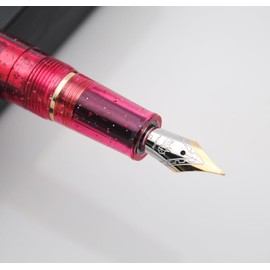 JINHAO 82 Fountain Pen (Transparent Fluorescent Rose Red,Fine Nib 0.5mm)