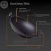 Backcountry Iron 14 inch Cast Iron Wok with Flat Base
