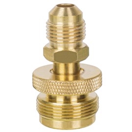 GASPRO 1LB Propane Adapter Fitting, 1''-20 Male Throwaway Cylinder to 3/8'' Male Flare Converter, Perfect for Buddy Heater, Portable Grill, Camping Stove, Solid Brass