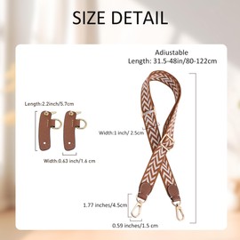 Doxo Purse Strap Replacement Compatible with Longchamp S/M Bag, 2 Upgraded Buckles Canvas Bag Strap Conversion Kit for Women Crossbody Bags (1in Width)