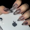Dark Mirage Handmade Nail Tips - Long Coffin / 다크