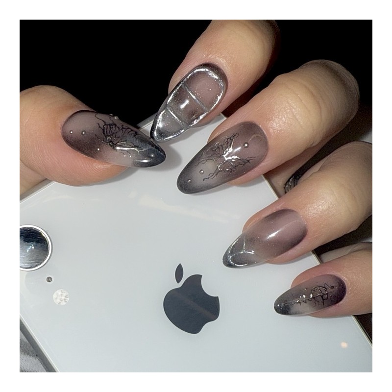 Dark Mirage Handmade Nail Tips - Long Coffin / 다크